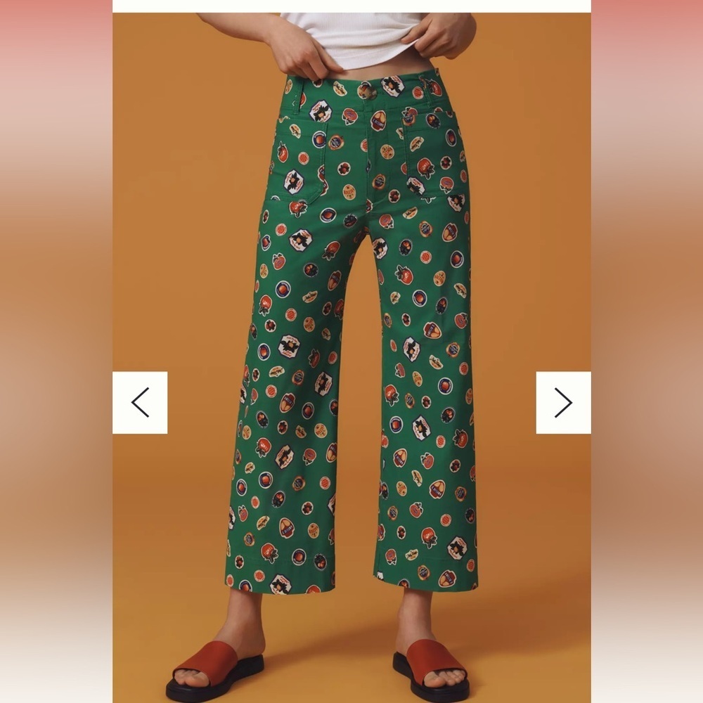 Anthropologie The Colette Cropped Wide-Leg Pants Maeve: Magic Fabric Edition 27